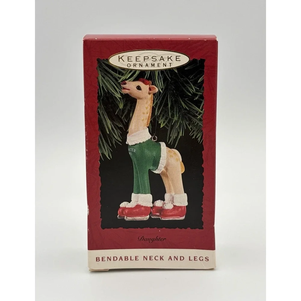 1993 Hallmark Keepsake Ornament Daughter Giraffe Ice Skater Bendable QX587-2 VTG